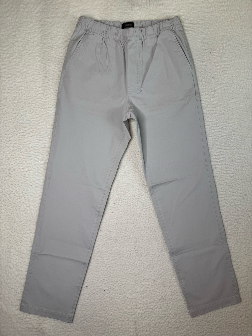 J. Crew Drawstring Pant in Stretch Cotton Blend Pants Stone Men's Small CK691 - Picture 2 of 11
